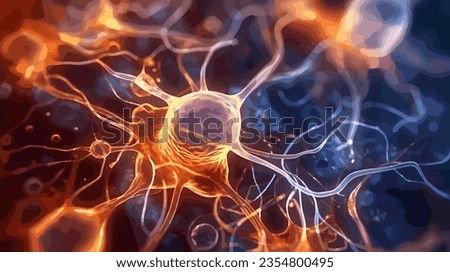 3D Cell Synapse Neuron Human Brain Royalty-Free Stock Photo #2354800495