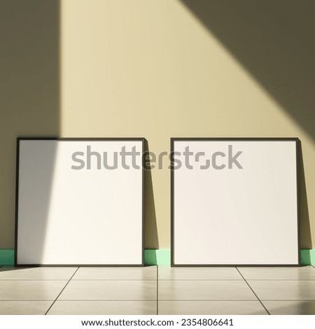 Blank frame on brown background