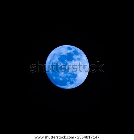 Depok, Indonesia - August 30th 2023: bluemoon at night sky of Depok, isolated picture