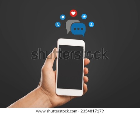 Person use a smartphone with social media image