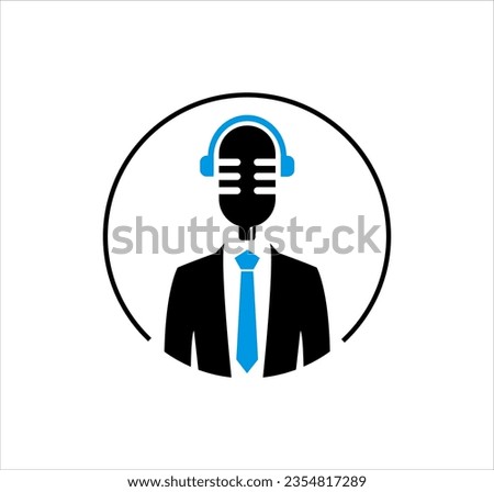 mic logo vector for your bussiness podcast