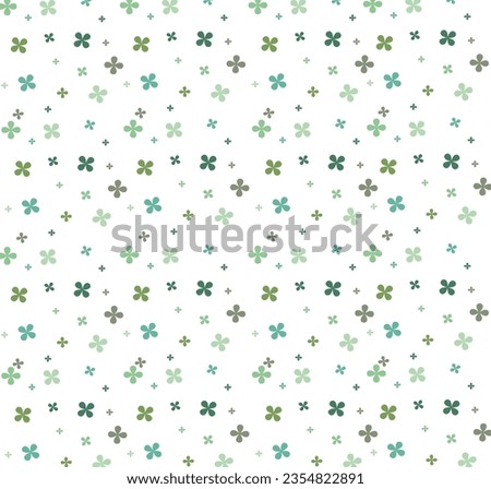 Small green flowers, lucky grass background,