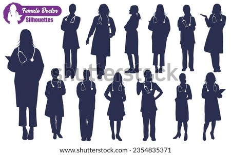 Female Doctors Silhouettes Vector illustration