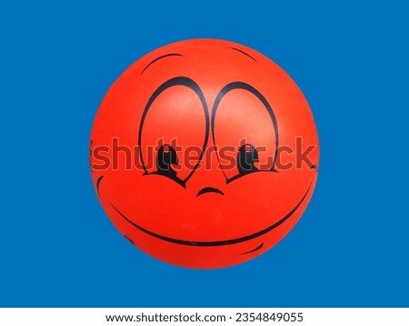 Emoji smile orange colour blue background  happy emoji Face 