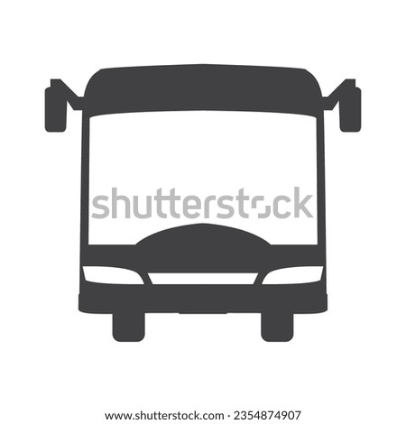 Bus flat vector icon, black bus icon isolated on white background. Bus icon in flat style. Coach car vector illustration icon of Autobus business, public transportation, 