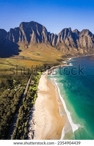 Aerial view of Kogel Bay in Western Cape Province in South Africa Royalty-Free Stock Photo #2354904439