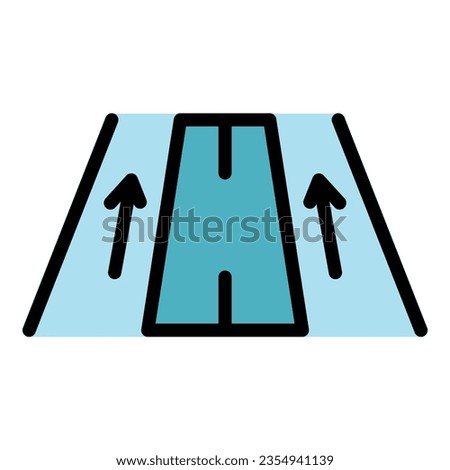 Road point icon outline vector. Pointer navigator. Arrow button color flat