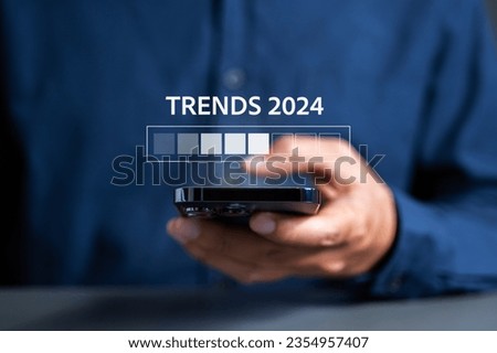 TRENDS 2024, Trends of SEO 2024, trends in 2024 with loading bar. Royalty-Free Stock Photo #2354957407