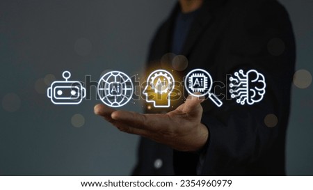 Show AI technology, Digital transformation technology strategy, IoT, internet of things. transformation of ideas an the adoption of technology in business in the digital age