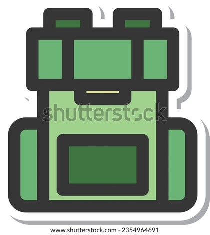 Sticker-style camping-related single item icon mountaineering rucksack