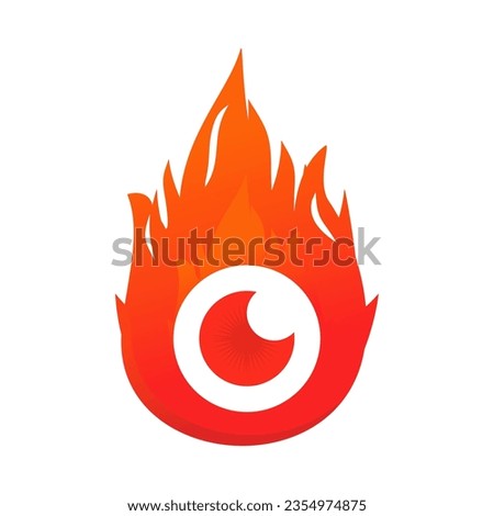 Fire eye icon. Illustration vector