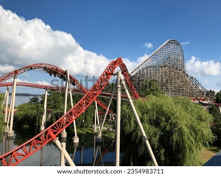 Cedar Point roller coasters in Ohio Royalty-Free Stock Photo #2354983711