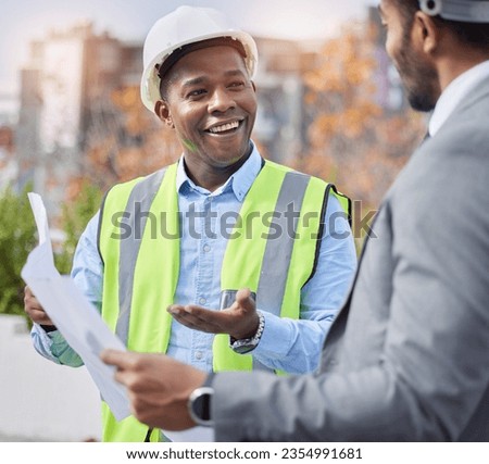 Teamwork, planning and architecture with people in city for project management, blueprint or engineering. Graphic, floor plan or idea with contractor on construction site for collaboration and design