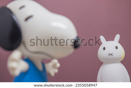 illustration of friendship from toys shaped like a dog and a white bear