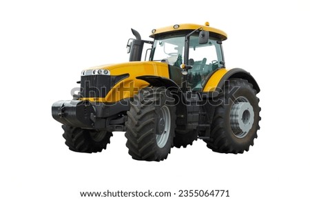 Tractor: A powerful vehicle used for various farm tasks, including plowing, tilling, planting, and transportation. Royalty-Free Stock Photo #2355064771