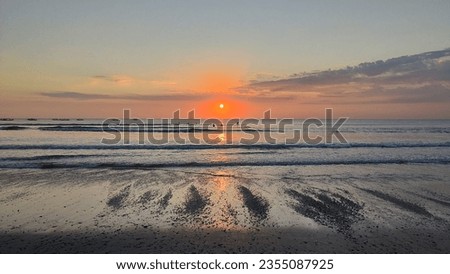 sunset in Bali land ,beach white sand