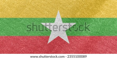 Myanmar fabric flag cotton material wide flags wallpaper colored fabric Myanmar flag background