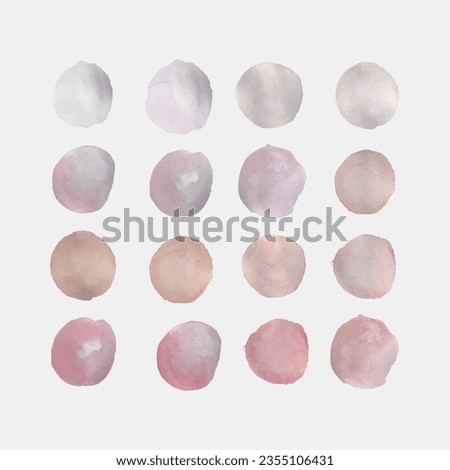 Vector watercolor stains.Blue watercolor paint circles vector backgrounds set.Watercolor elements with patterns from drops, triangles, waves and chevron