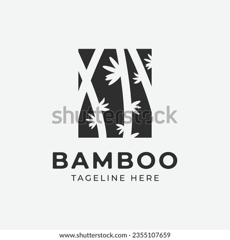 Bamboo logo icon vector design, simple bamboo image illustration design