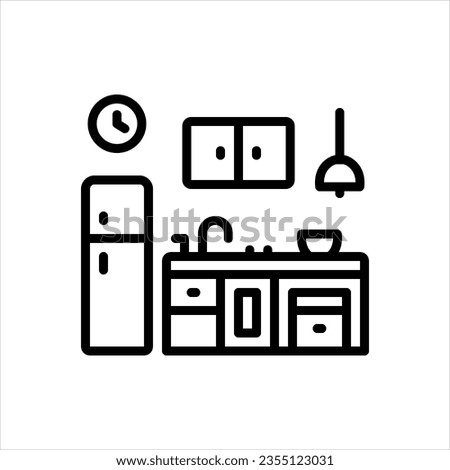Vector line icon for kitchen Royalty-Free Stock Photo #2355123031