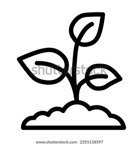 Young growth with three leaves line icon, nature concept, Sprout symbol on white background, growing plant icon in outline style for mobile concept and web design. Vector graphics Royalty-Free Stock Photo #2355158597