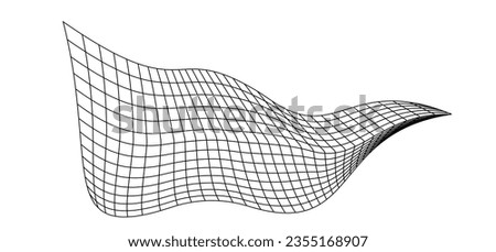Net flying waving. Texture wave textile. Fabric square cells of sea wind. Vector illustration rolling hills. Flag windy stream flow. Network structure surface checkered background sport lines border.
