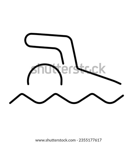 swimming icon isolated on white background, vector illustration.