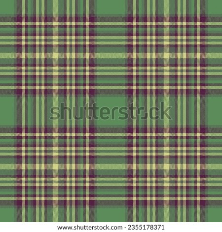 Seamless texture textile of background fabric tartan with a pattern check plaid vector in green and pink colors.
