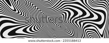 Optical Illusion Stripes Texture. Abstract Geometric Background Vector Design. Op Art Illustration. Royalty-Free Stock Photo #2355188413
