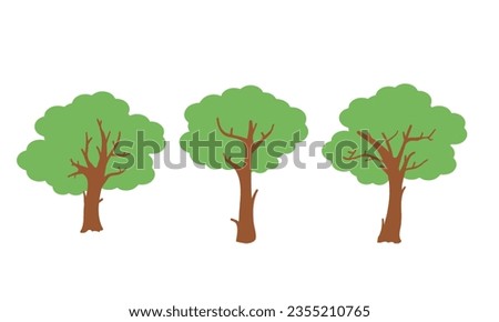Various tree vectors. Forest and nature concept. Collection of different tree symbols. Education and training poster design. Vector drawn for plant and tree presentation.