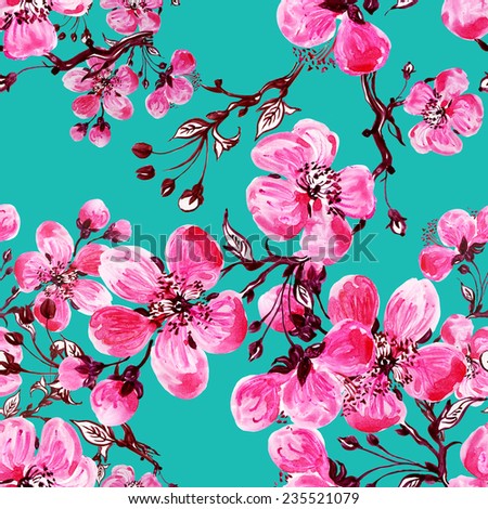 Seamless pattern wonderful spring flowers-7