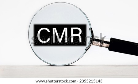 Business acronym, CMR Contract Management Review or Clear Motion Rate, in 3d wooden alphabet letters on a green background
