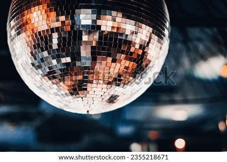 disco mirror ball in nightclub