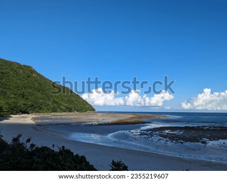 Bay canh sea turtle beach protected area in Con Dao national Park at sunset at low tide - Vietnam