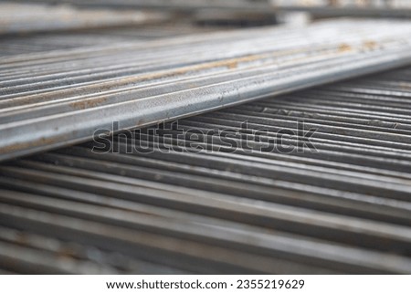 Steel bar cutting. Steel bar cut on a band saw for industrial use