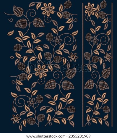 Beautiful Traced all over pattern Illustration design for digital printing and textile materials 