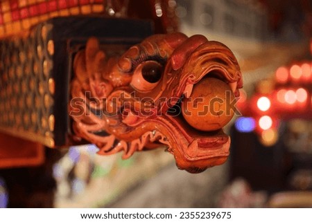 Chinese dragon statue in the temple.