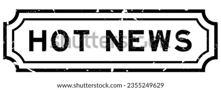 Grunge black hot news word rubber seal stamp on white background