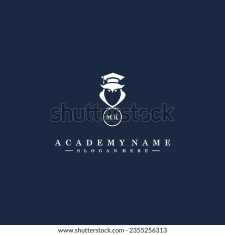 MK Initials Academy Logo Vector Art Icons and Graphics