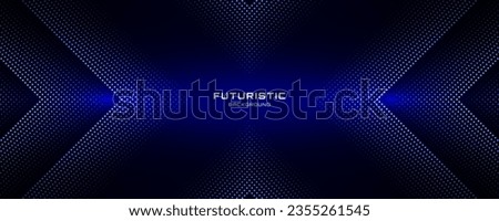 3D blue techno abstract background overlap layer on dark space with glowing dots shape decoration. Modern graphic design element dotted line style concept for banners, flyer, card, or brochure cover Royalty-Free Stock Photo #2355261545