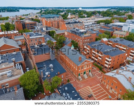 Old Town Hall aerial view at 32 Derby Square in Historic city center of Salem, Massachusetts MA, USA. Now this building is The Salem Museum.  Royalty-Free Stock Photo #2355280375