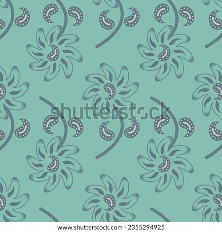 abstract hand drawn flower seamless textile design pattern