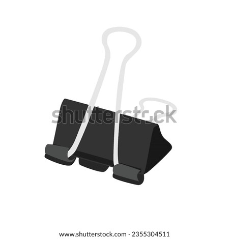 Binder clip vector illustration in different colors. Back to school concept. Stationery, office supplies or school supplies vector. Flat vector in cartoon style isolated on white background.
