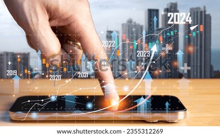 Planning and strategies for the advancement or success of stock market business, success in 2024. Royalty-Free Stock Photo #2355312269