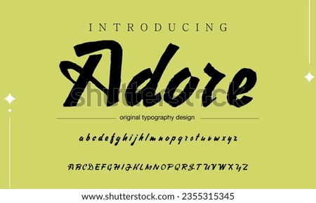 Adore Stylish brush painted an uppercase vector letters, alphabet, typeface.