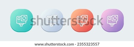 Action cam line icon in flat design style. Sport camera signs vector illustration.