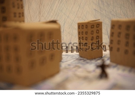 Fake city made of cardboard