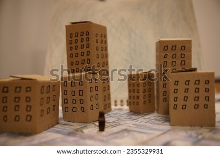 Fake city made of cardboard