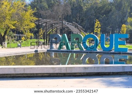 June 13, 2023, Talca, Chile: Entrance of the "Rio claro" (="claro river") park downtown Talca.