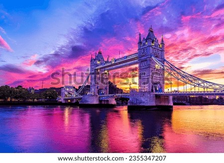 Tower Bridge, London, Dramatic Sunrise